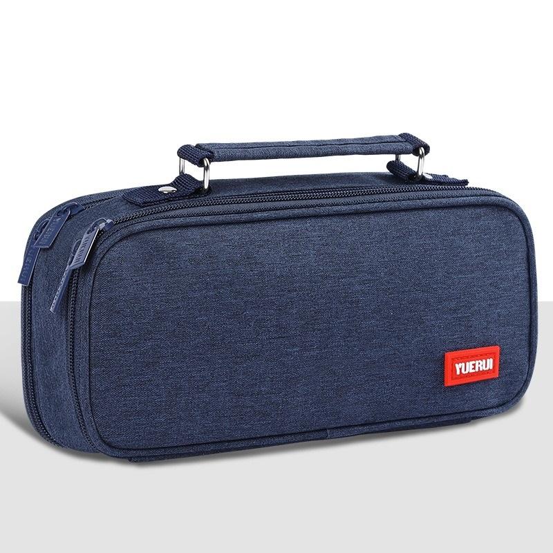 Simple Canvas Multi-layer Pencil Case Multi-functional Portable Stationery Box