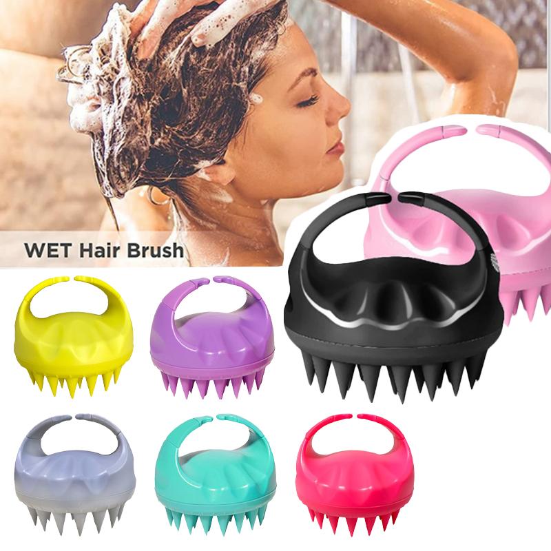 Body Hair Silicone Washing Brush Shampoo Scalp Comb Head Spa Massage Shower Bath