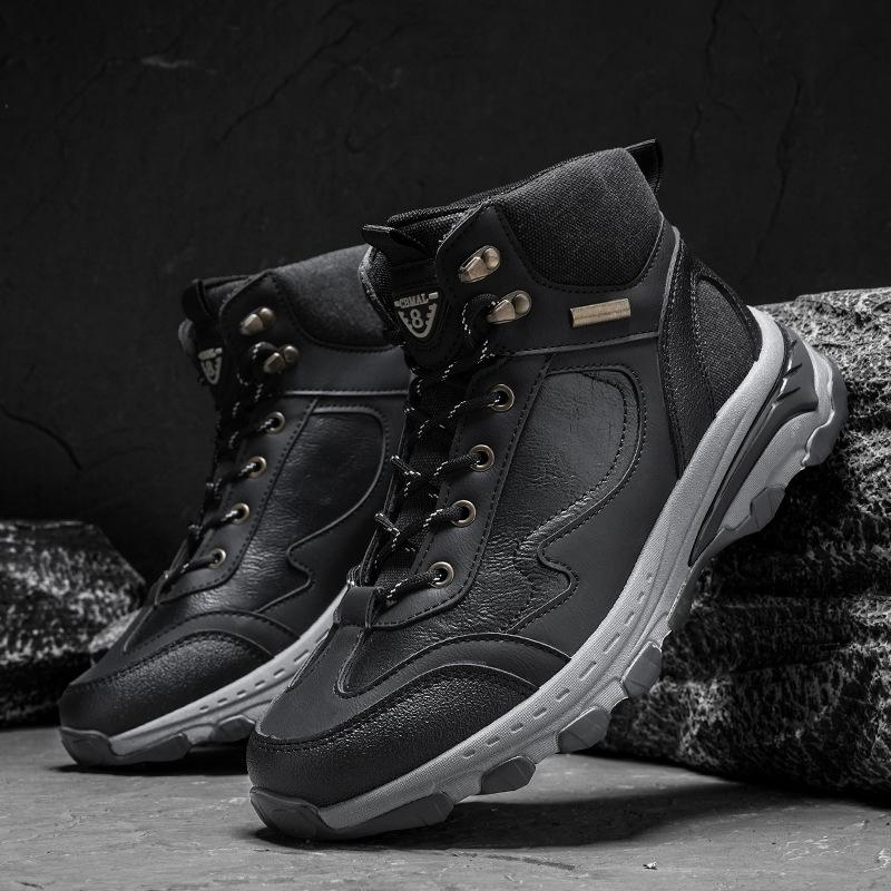 Men's shoes spring and summer high-top hiking shoes men's waterproof and non-slip off-road men's hiking shoes outdoor large-size shoes