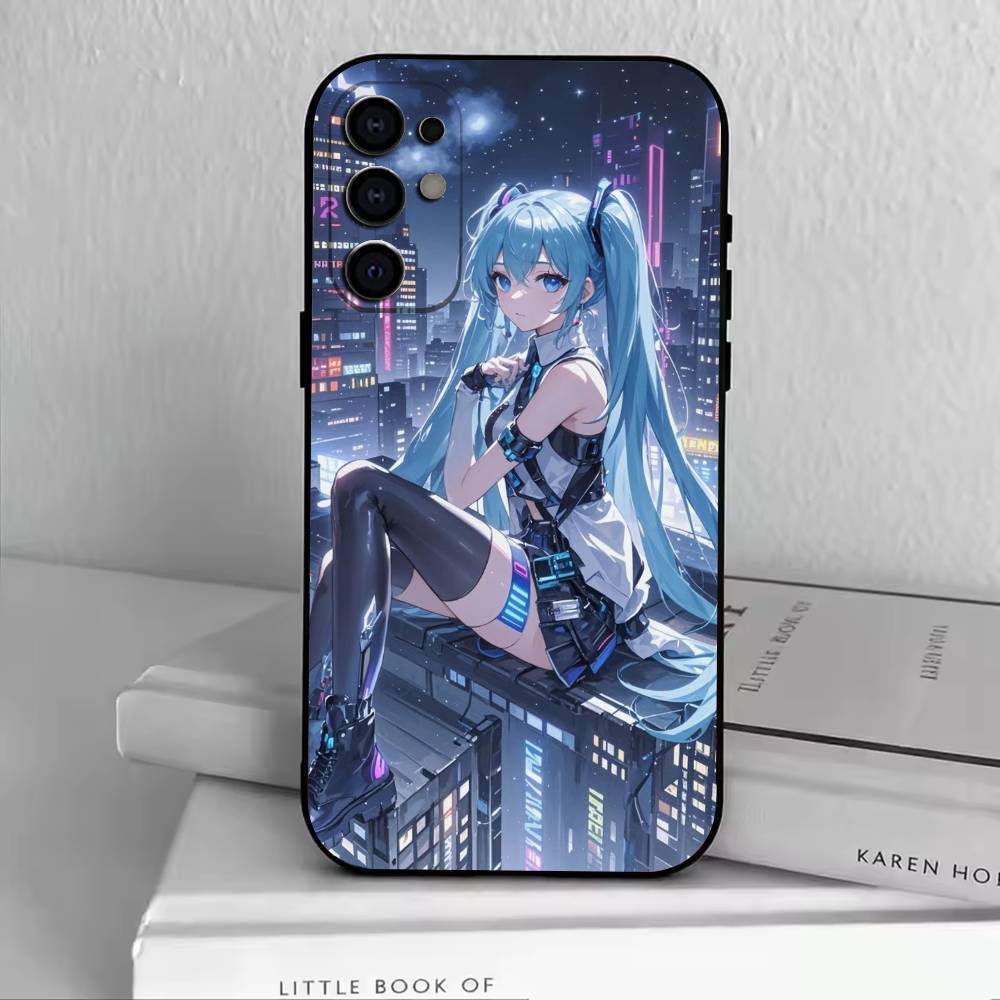 AM-Anime MIKU  Phone Case Black Silicone Soft For Samsung S25,S24,S21,S22,S23,S30,Ultra,S20,Plus,Fe,Lite