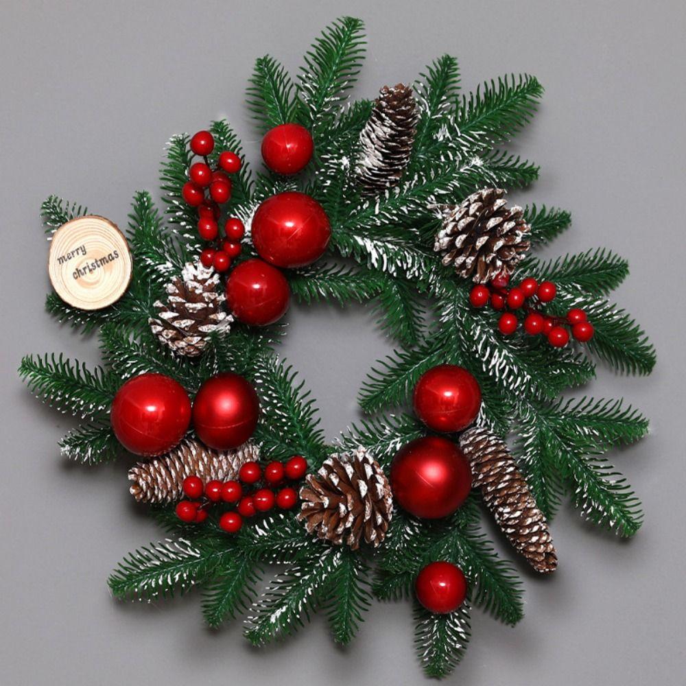 DIY Xmas Tree Garland Realistic Pine Cone Wall Hanging Floral Wreath  Photographic Prop