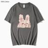 Rabbit T-Shirts Kawaii Cute Anime Tshirt Men Women Casual Harajuku 100%Cotton Summer Clothes White T Shirt Girls Top