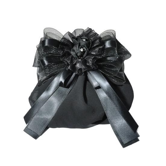 Lace Decorated Hair Accessories Bowknot Flower Decor Mesh Bag Hair