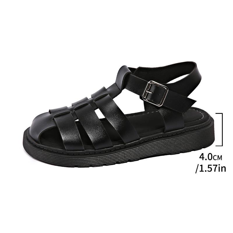 Fashion 2025 Summer New Rome Closed Toe Women's Sandals Outdoor Casual Platform with Buckle Strap Daily Plus Size Hollow Sandals Zapatos