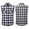 Shirt Vest Fashion Sleeveless 3D Cutting Casual Vest Men Plaid Print Waistcoat Top Men Vest Male Clothing