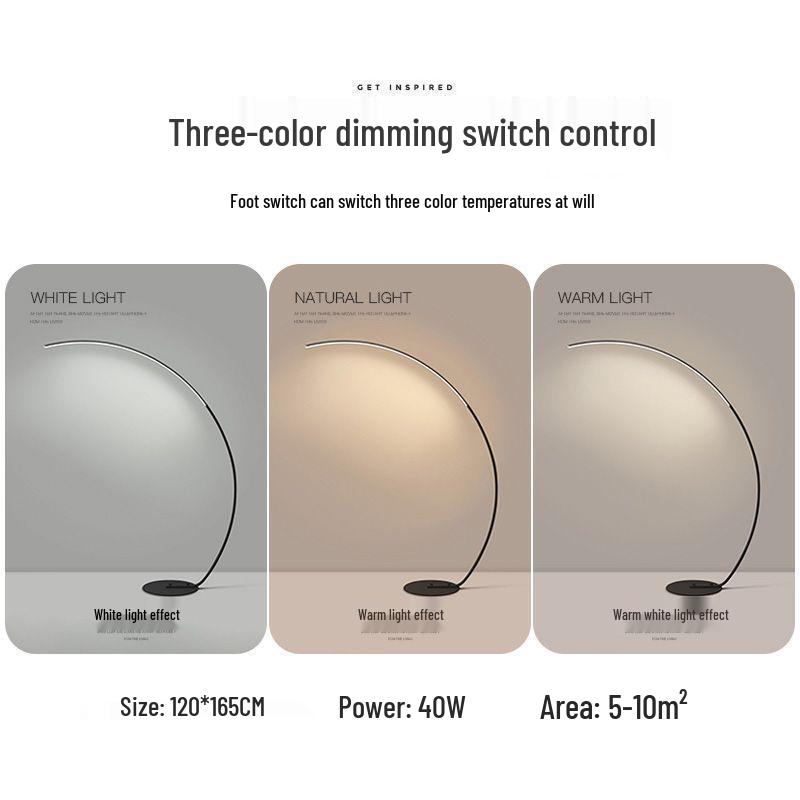 Minimalist Curved LED Floor Lamp for Living Room Art Showrooms
