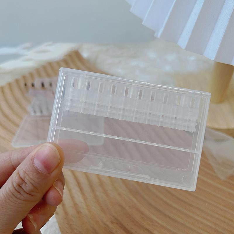 10 Holes Nail Drill Bits Storage Box Case Nail Grinding Head Holder Stand Display Cleanser Dustproof Cutter Manicure Organizer