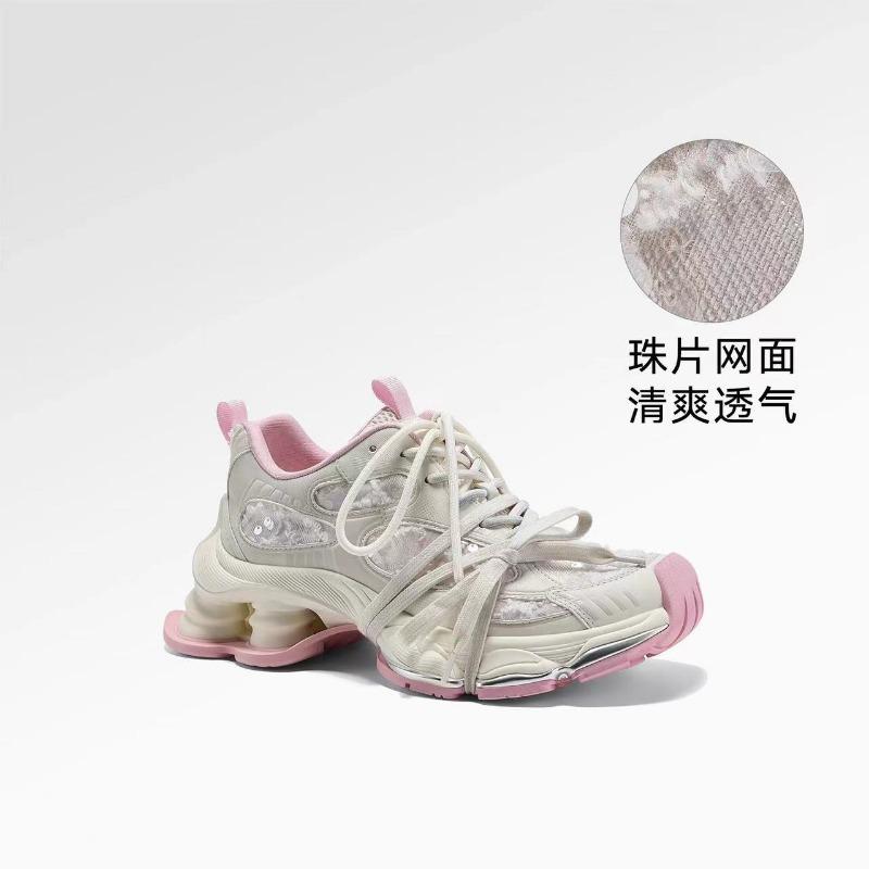 

Q bomb breathable Lin Yun thick-soled dad shoes women s new summer versatile height-increasing silver sneakers 40