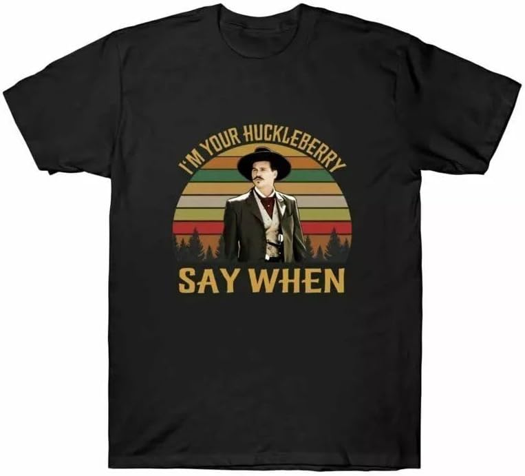 Doc Holliday I m Your Huckleberry Say When Vintage Men s T Shirt Black M чёрный