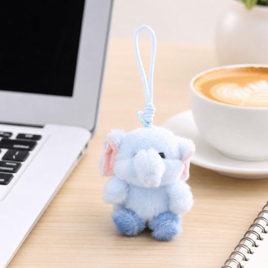 Yousheng Cute Pig Plush Keychain, Small Stuffed Animal Elephant Pendant for Bag Backpack Purse, Kawaii Cartoon Key Ring Charm, Gift for Girls Women