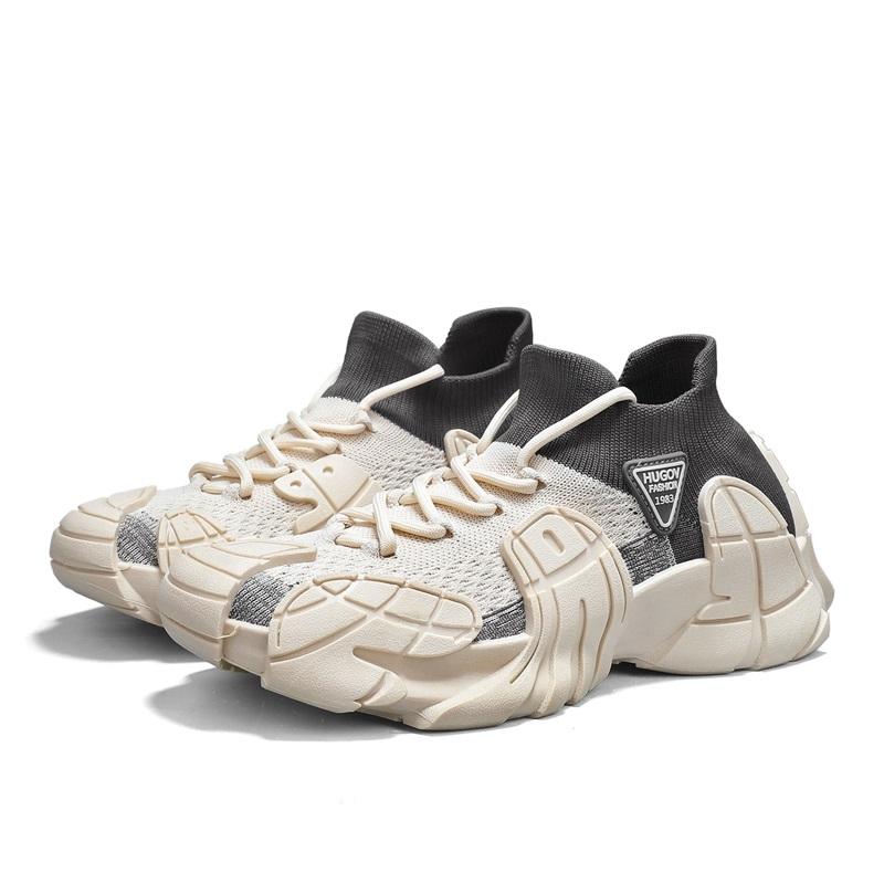 Sneakers Man Lightweight Vulcanize Shoes For Men Sports Flying Weaving Slip-Ons Breathable Autumn Leisure Chunky  Trend Work