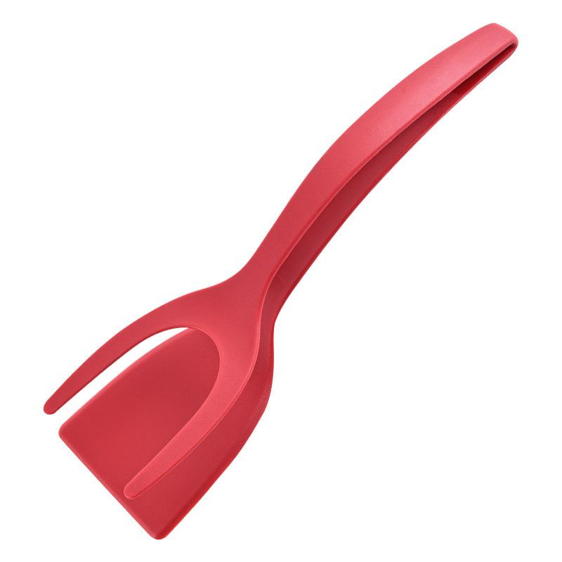 2 In 1  Silicone Steel Frying Spatula Clip Pancake Frying Fish Spatula Pizza Steak Spatula Household Kitchen Utensils Frying Steak Spatula Steak Clip
