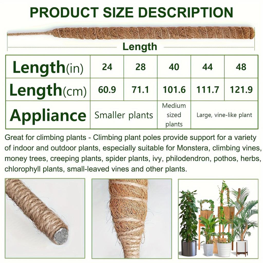 Moss Poles for Climbing Plants Monstera, Indoor Deformable Climbing Plant Stakes,Garden Trellis Plant Stick Stakes for Potted Plants Like Vine Orchid