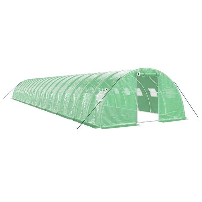 VidaXL Serre avec cadre en acier vert 72 m² 18x4x2 m, polytunnel, serre à cadre froid, serre pour tomate, serre de jardin, 3188068