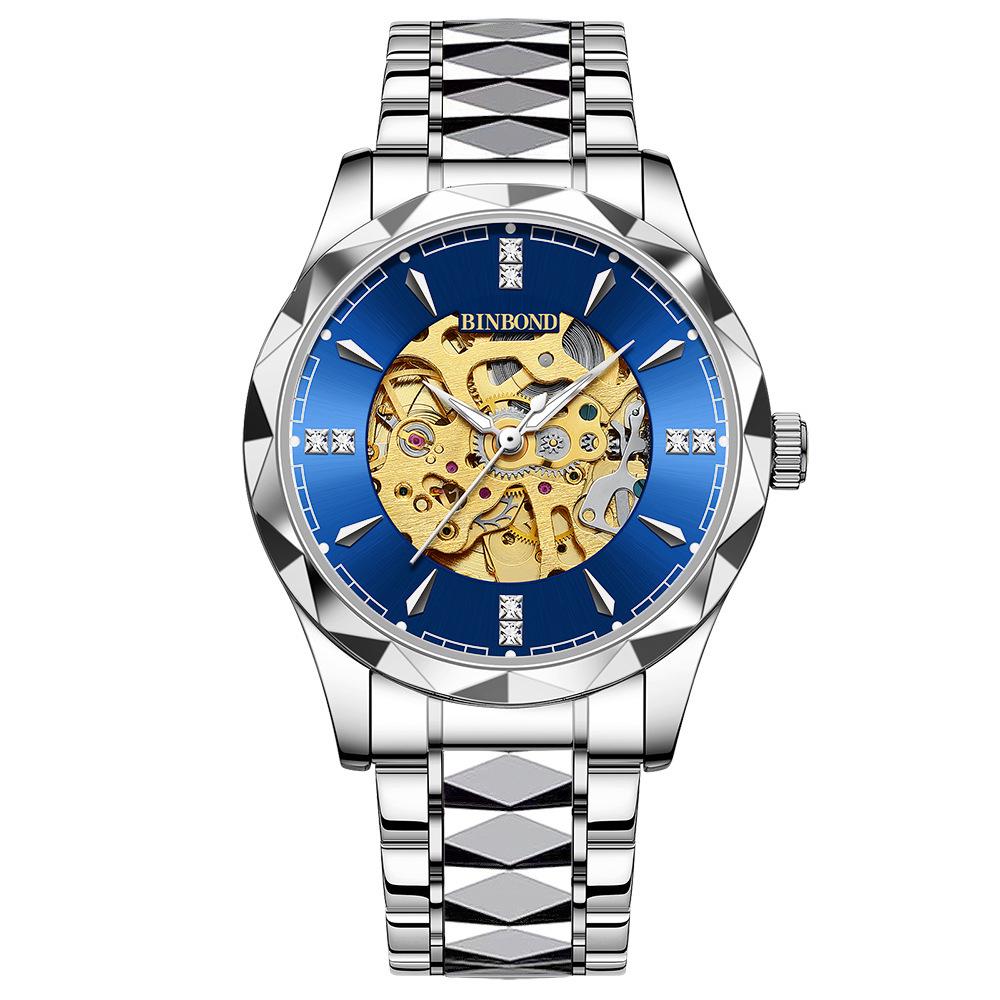 Binbang Men s Skeleton Tourbillon Waterproof Luminous Automatic Watch