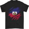 Torn Haiti Flag Haitian Day Football Mens T-Shirt 100% Cotton
