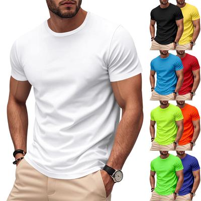 Sportliche T-Shirts für Herren, Schnelltrocknendes Gym Workout Lauf-Sport Kurzarm Rundhals T-Shirt