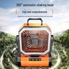 USB Rechargeable Portable Desktop Outdoor Fan with Strong Wind, Remote Control, Lighting, and Oscillating Head for Camping