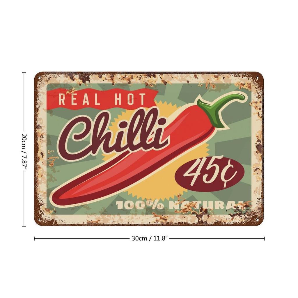 1-Pack Rustic Metal Hanging Wall Sign, 20×30cm and 30×40cm, Distressed Décor for Studio, Bar or Kitchen