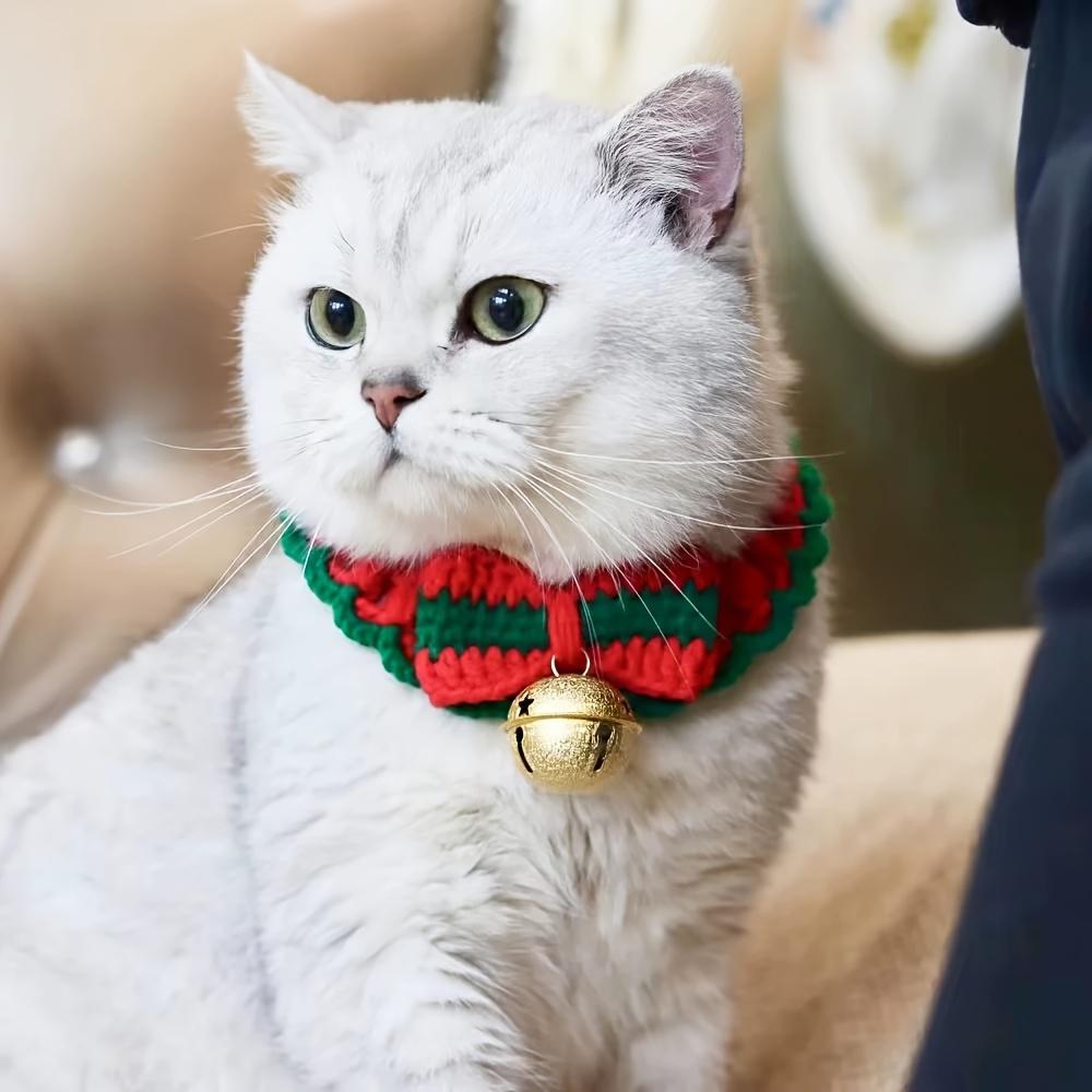 

Festive Christmas Pet Scarf - Cozy Cotton Knit Neck Warmer for Cats & Dogs, Adorable Holiday Accessory S червоний