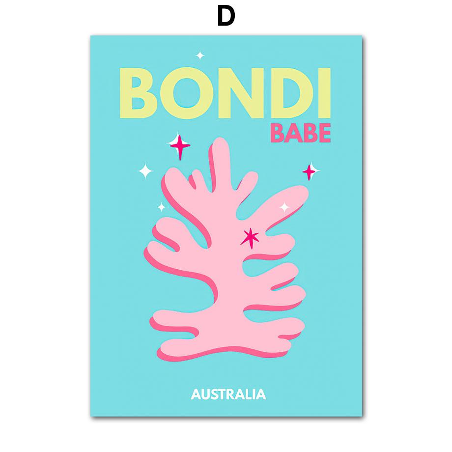 Preppy Color Travel Posters Miami Bondi Palms Ibiza Mykonos Capry Art Print Minimalist Nordic Canvas Painting Living Room Decor