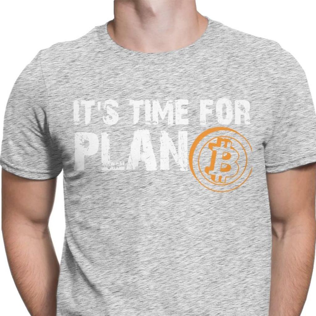Mens Its Time For Plan B Bitcoin BTC Crypto Currency T Shirts Cryptocurrency Blockchain Christmas TShirts Drop Ship