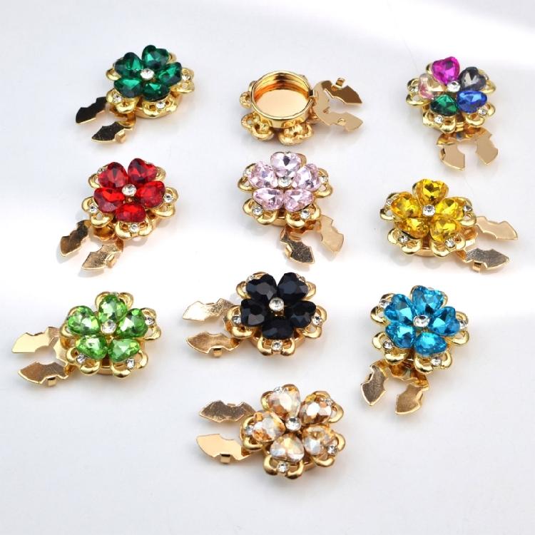 Flower Shaped Button Covers Detachable Clip On for Women Shirt Accessories