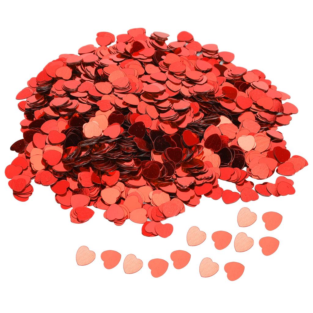 3000Pcs HeartShaped Confetti Wedding Valentine s Day Sequins Sprinkle Part Decoration Supplies(Red )