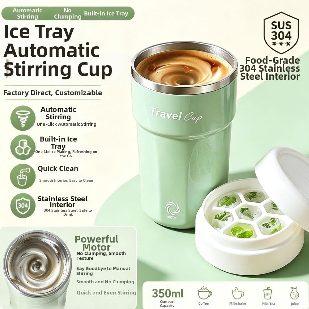 Stainless Steel Self Stirring Coffee Mug USB Rechargeable Protein Shaking Cup Home Use