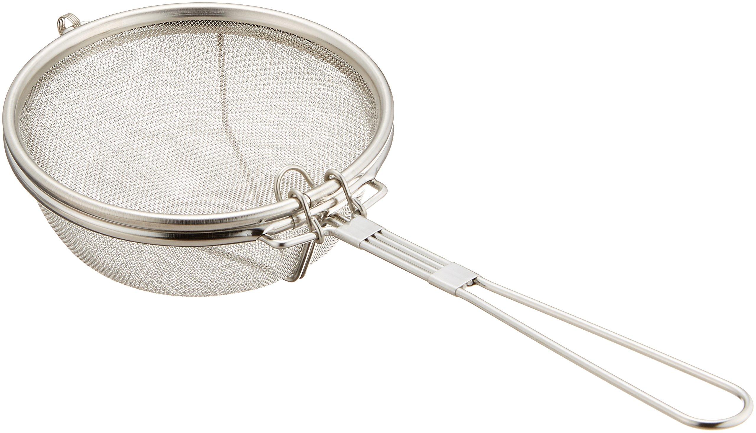 Kanda Kan Stainless Made in Wooden 043062 (Kanda) Stir-frying Net, Steel, Small, Japan, Handle, Stir-fryer,
