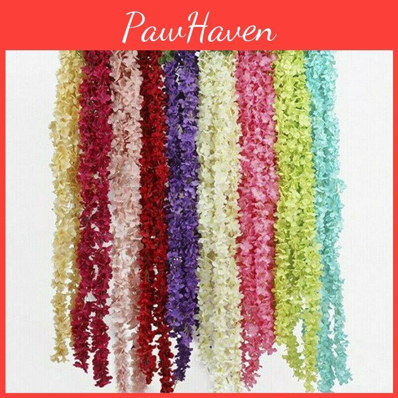 Artificial 1m Garland Hydrangea Wisteria Silk Flower Hanging Garden Home Wedding