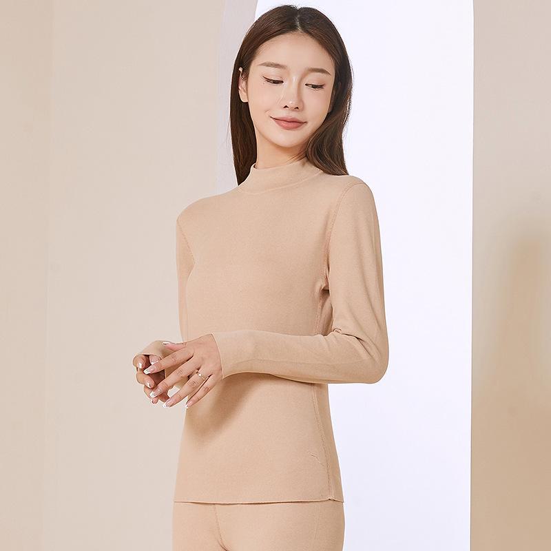 

Комплект термобелья из немецкого бархата: Бесшовный катионный AB Surface со средним воротником, высокоэластичный для мужчин и женщин - идеальный осенний костюм. Women s 2XL