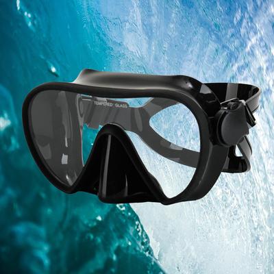 Maschera subacquea per snorkeling senza montatura, con perfetta tenuta, facciale in silicone, occhialini da nuoto panoramici in vetro temperato, adatti per adulti.