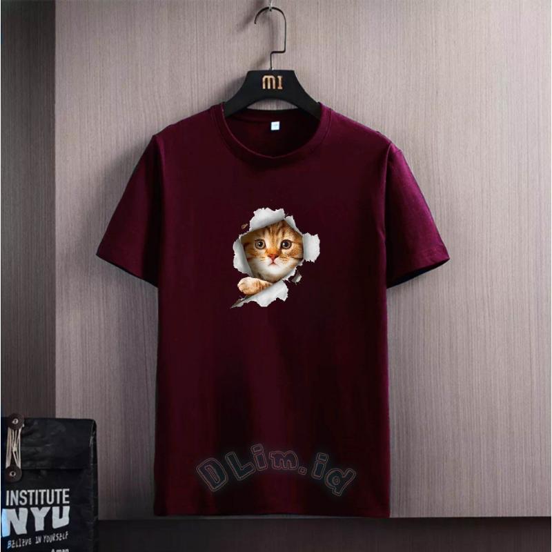 3D Cat T-shirts Cool Men's T-shirts Men's Clothing