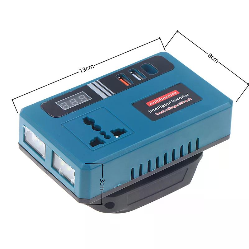 Travel-friendly Lithium Battery Inverter - DC21V to 220V AC, Outfitted with Dual USB Ports for Power Supply