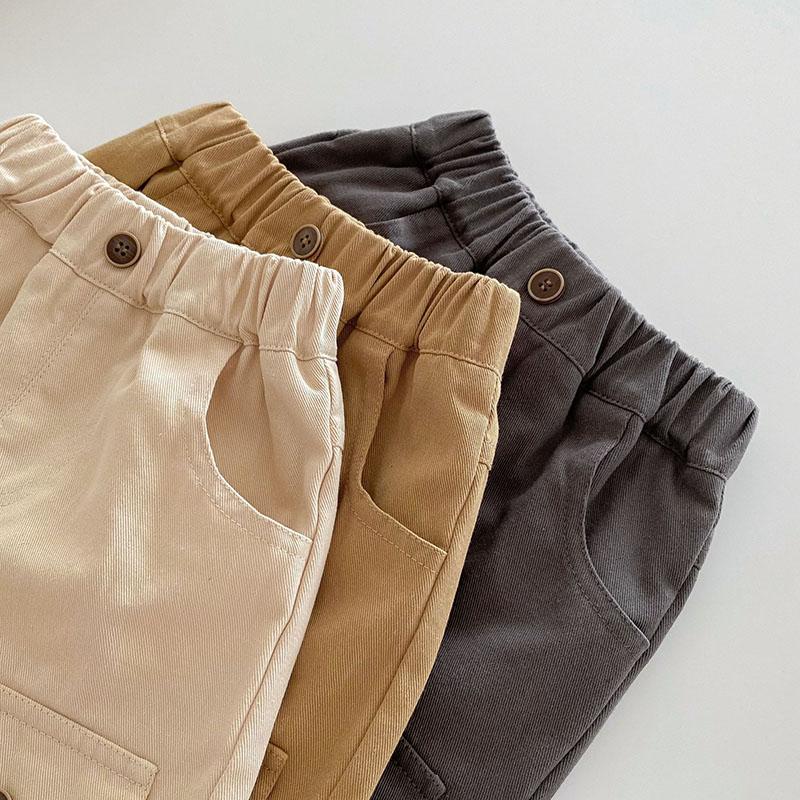 Kids Casual Pants Children Girls Cute Solid Color Loose Trousers Boys Thin Style Cargo Pant