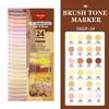 12/24 Skin Acrylic Paint Marker Pens,Soft Brush Nib Skin Tones Art Markers for Rocks Tiles Ceramic Wood Painting Art Supplies
