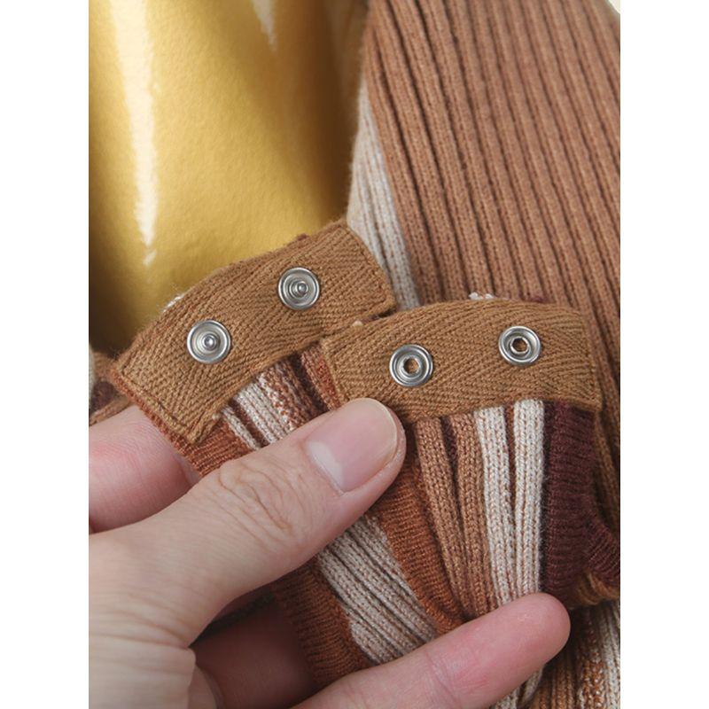 French Square Collar Sexy Color Contrast Bottoming Shirt Fashion Style Knitting Slim Fit Inner Wear Heattech Jumpsuit