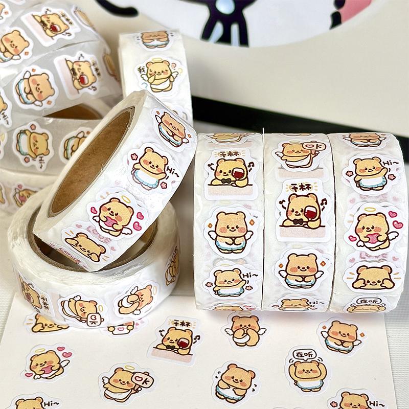 500Pcs/Roll Cartoon Capybara Sticker Decals Decoration Diy Phone Notebook Suitcase Laptop Kids Sticker