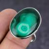 Malachite Ethnic 925 Sterling Silver Jewelry Ring Size 9 w7W83
