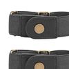 2Pcs/Set Stretch Belt Elastic Unisex One Size Stylish Simple Buckle-Free Belt for Girl