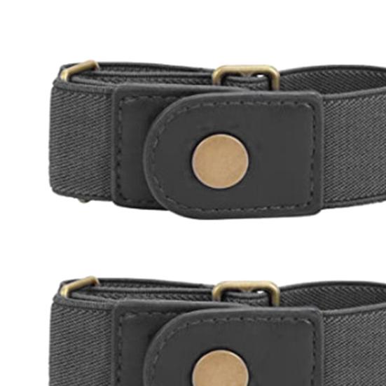 2Pcs/Set Stretch Belt Elastic Unisex One Size Stylish Simple Buckle-Free Belt for Girl
