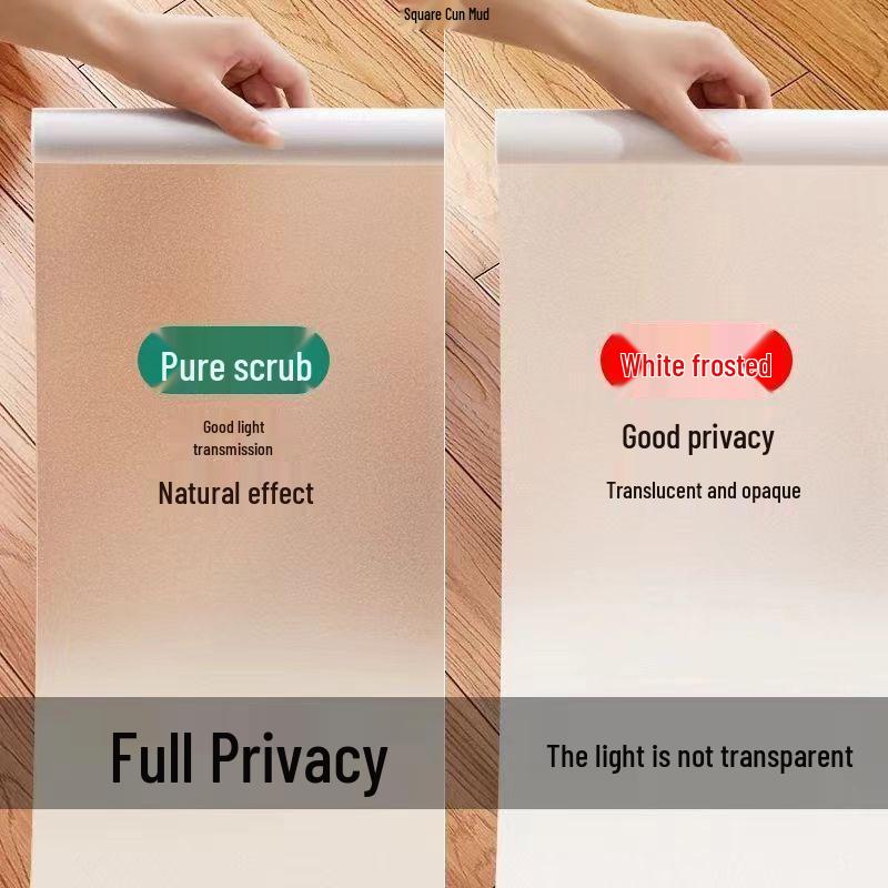 יריעת פרטיות מזכוכית חלבית שקופה לאמבטיה ומקלחת