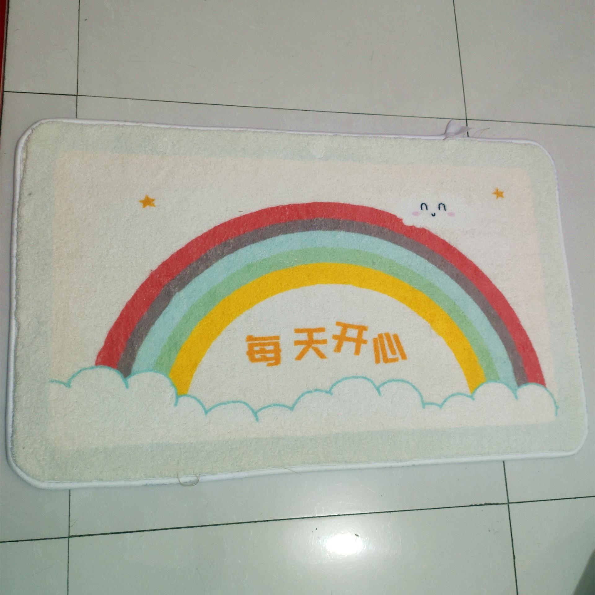 

Cartoon Imitation Cashmere Floor Mat Bathroom Moisture-wicking Home Bathroom Soft Foot Mat Toilet Entrance Door Anti Slip Mat 50 * 80cm