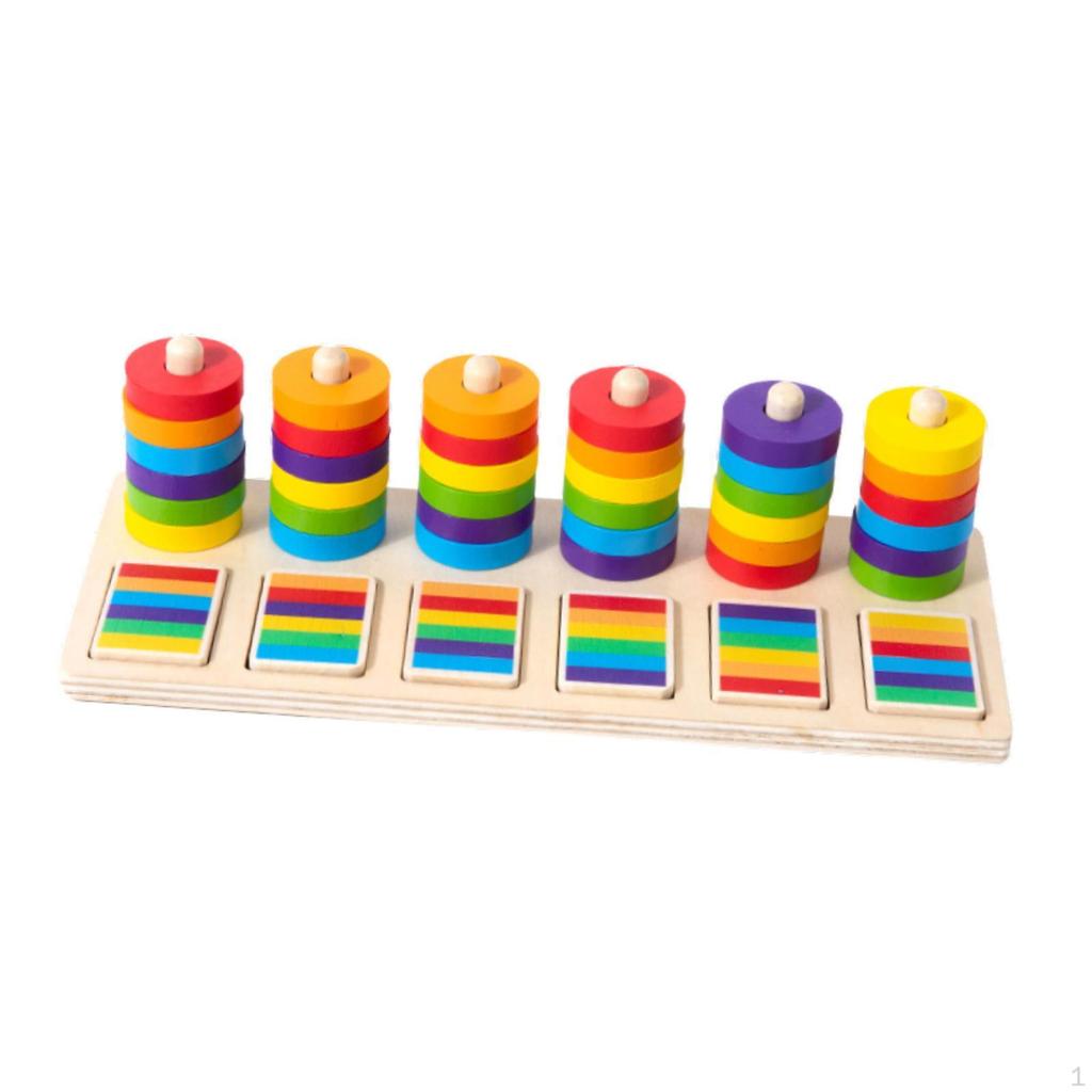 Hanoi Puzzle Game Intellectual Toy Parties Stacking Wooden DIY Brain Teaser Girls Preschool Toddlers