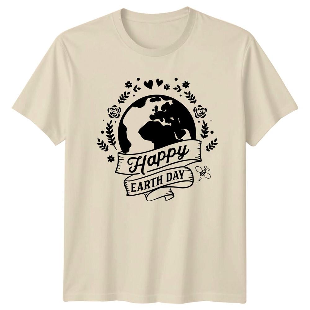 Happy Earth Day Globe Floral Graphic TShirt Earth Day Social Causes