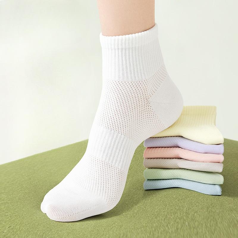 Female Spring and Summer New Cotton Non Slip Do Not Drop with Deodorant In Tube Socks