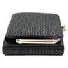 Inden Bifold Clasp Clasp Purse Black Deerskin with Black Small Checkered Clasp 1 Bill 6 Card 2 X 11cm X [Inden-ya] Wallet, Purse, 1608, A, Lacquer,