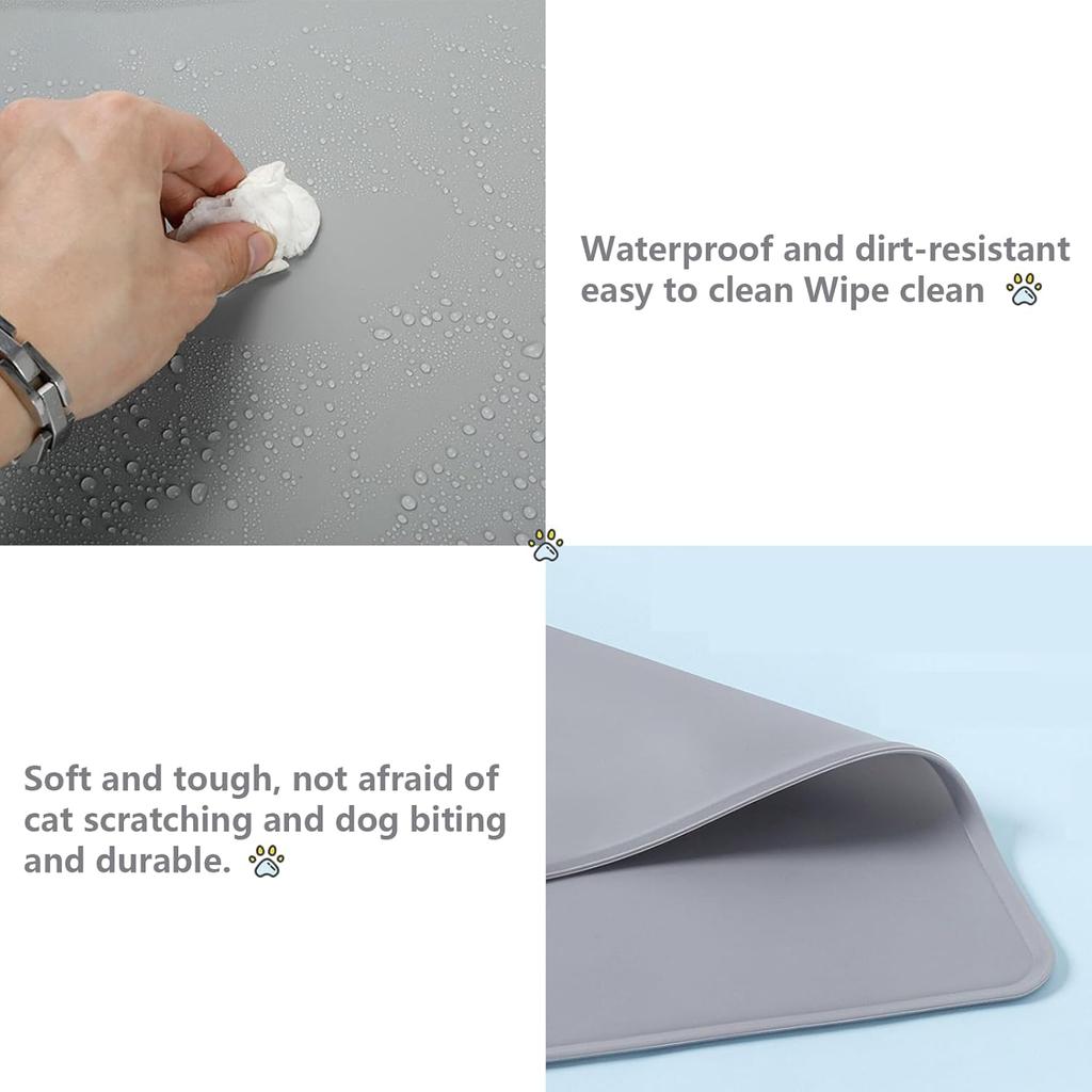 Wasserdichte Haustierfuttermatte für Boden Rutschfeste Haustiermatte für Näpfe Langlebige Haustierfuttermatten für Boden Leicht zu Reinigende Haustierfuttermatte