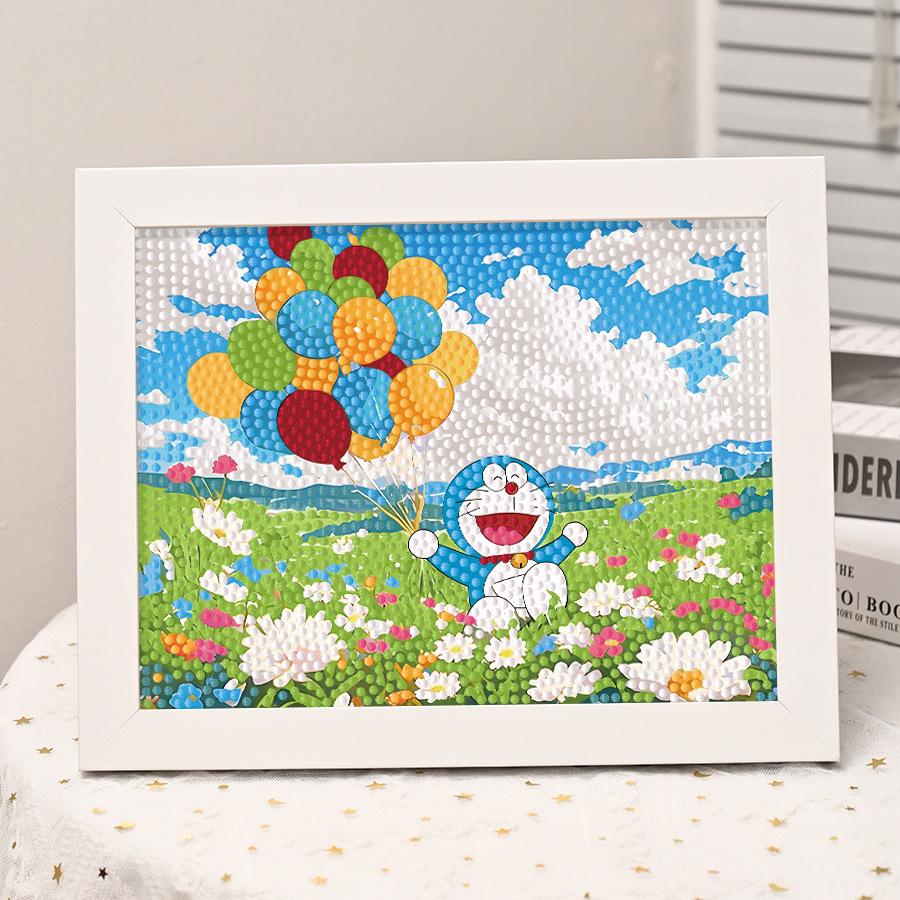 Panda Diamond Sticker Children's Handmade Material Package Cute Cat Cartoon Robot Cat Jingle Cat Point Diamond Painting